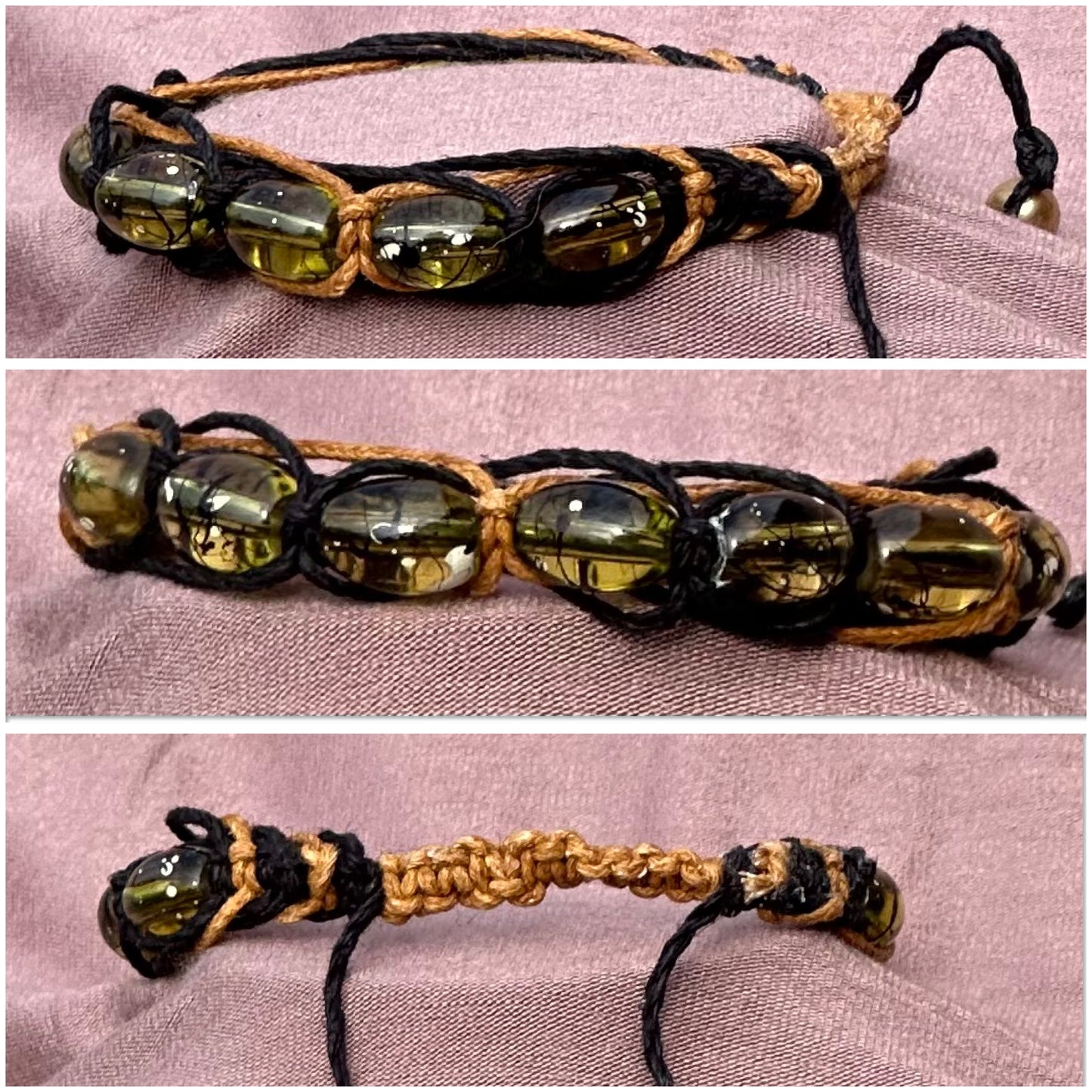 Bracelet featuring translucent beads with flecks of white - Dr. Jen Jitsu