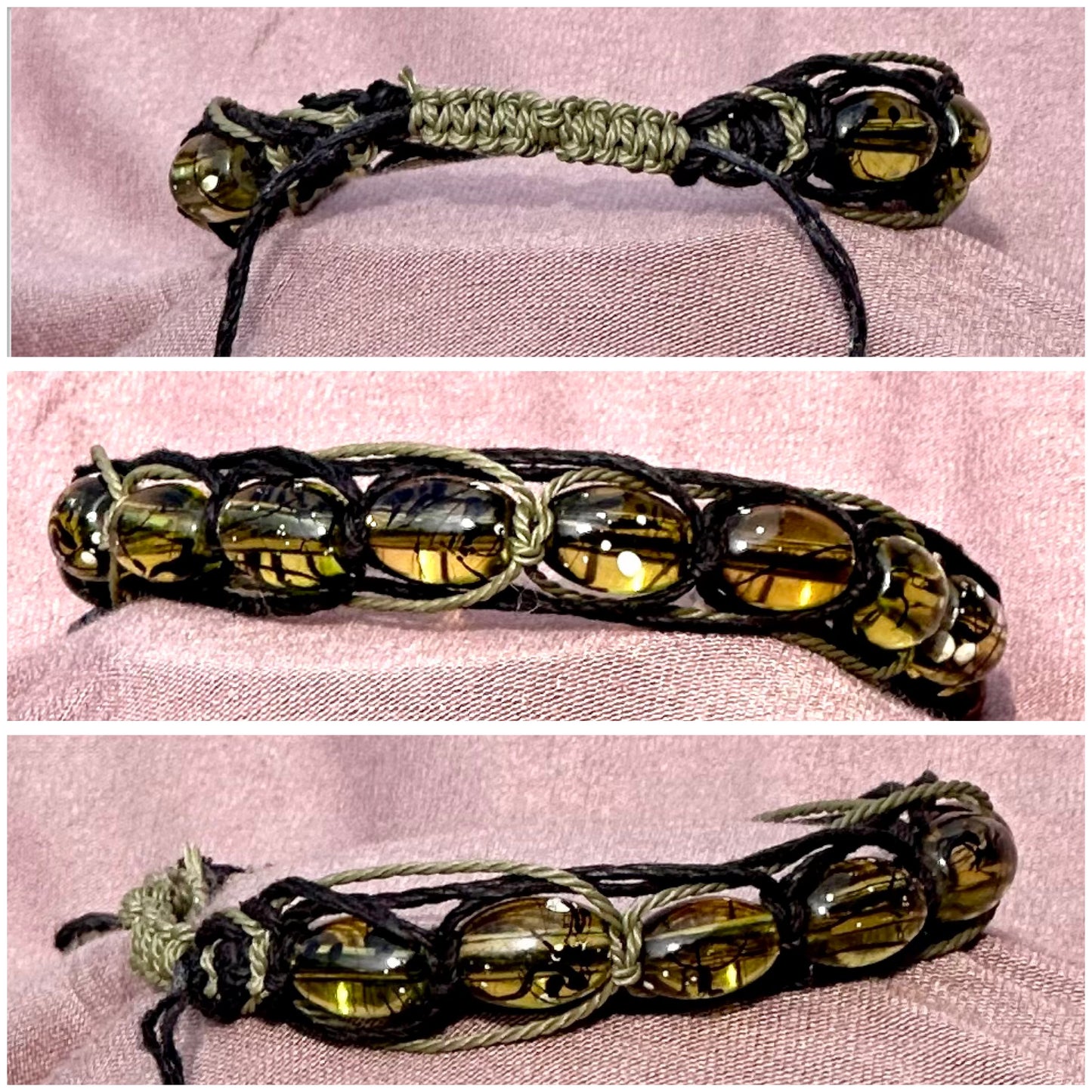 Bracelet featuring translucent beads with flecks of white - Dr. Jen Jitsu