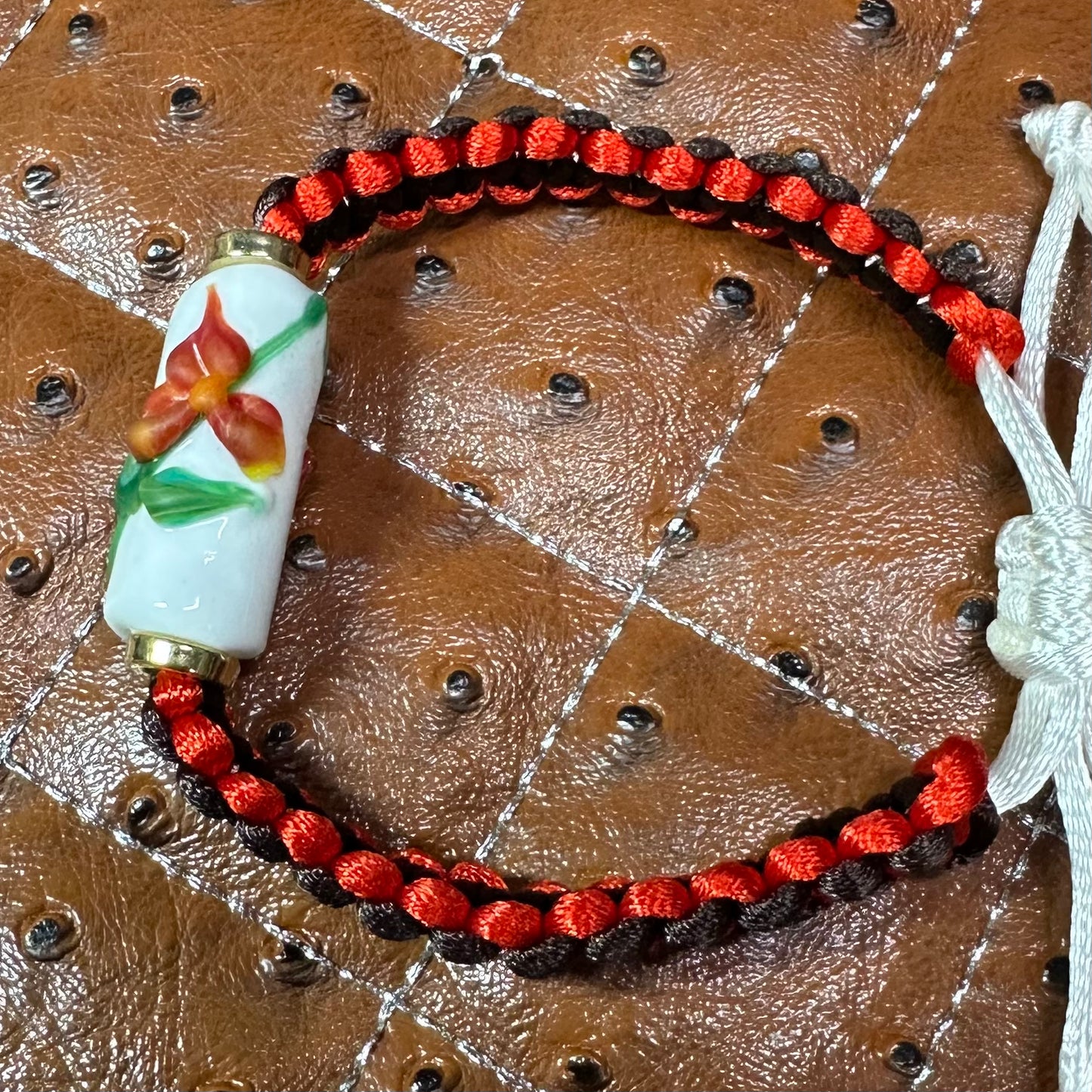 Red flowers on red & brown - Dr. Jen Jitsu