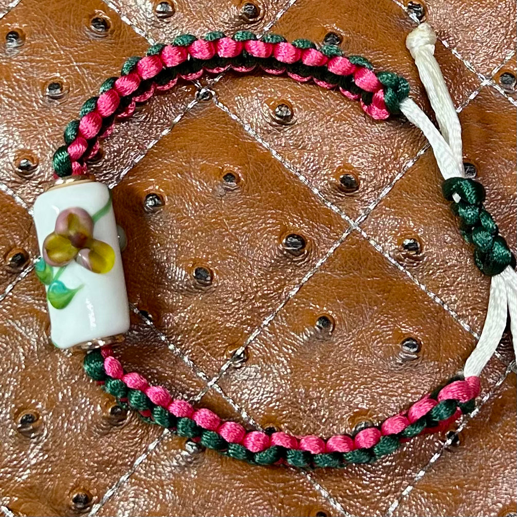 Pink & Yellow flowers on pink & green - Dr. Jen Jitsu