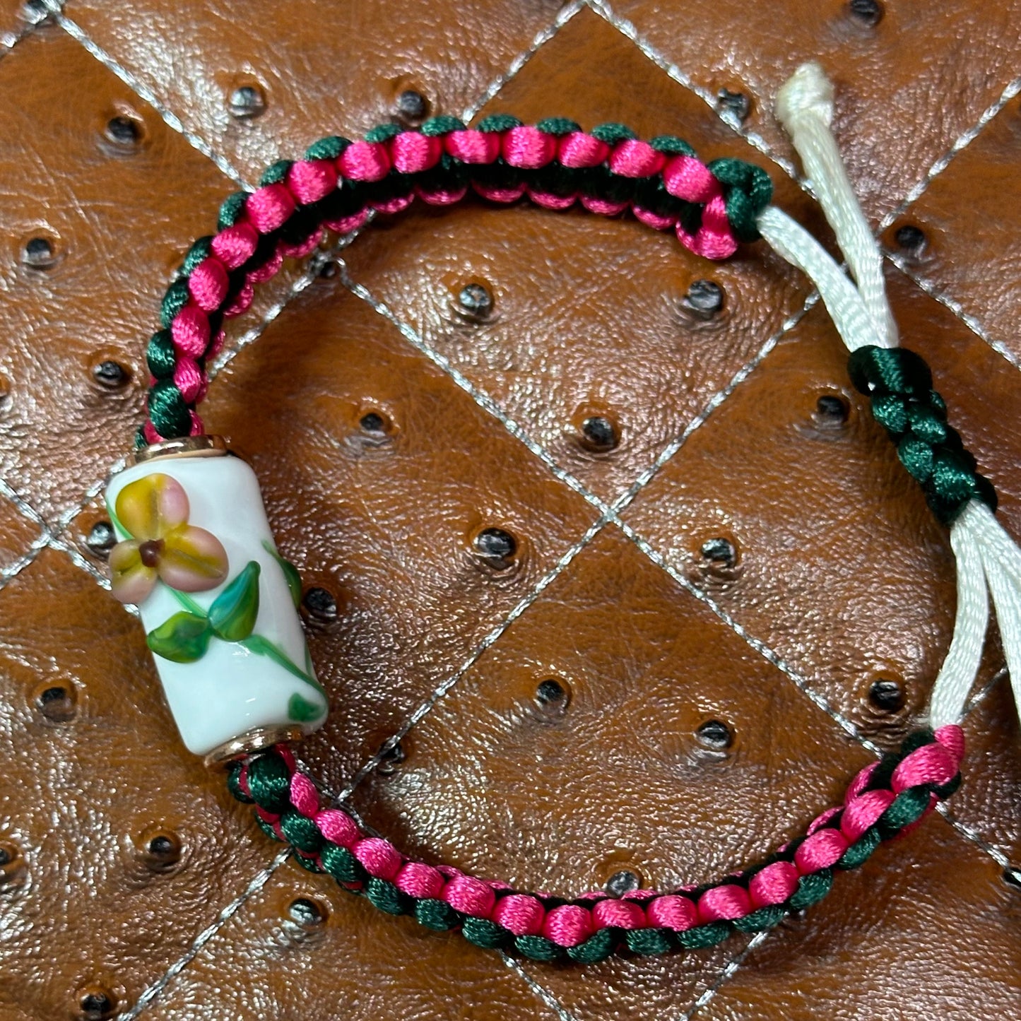 Pink & Yellow flowers on pink & green - Dr. Jen Jitsu