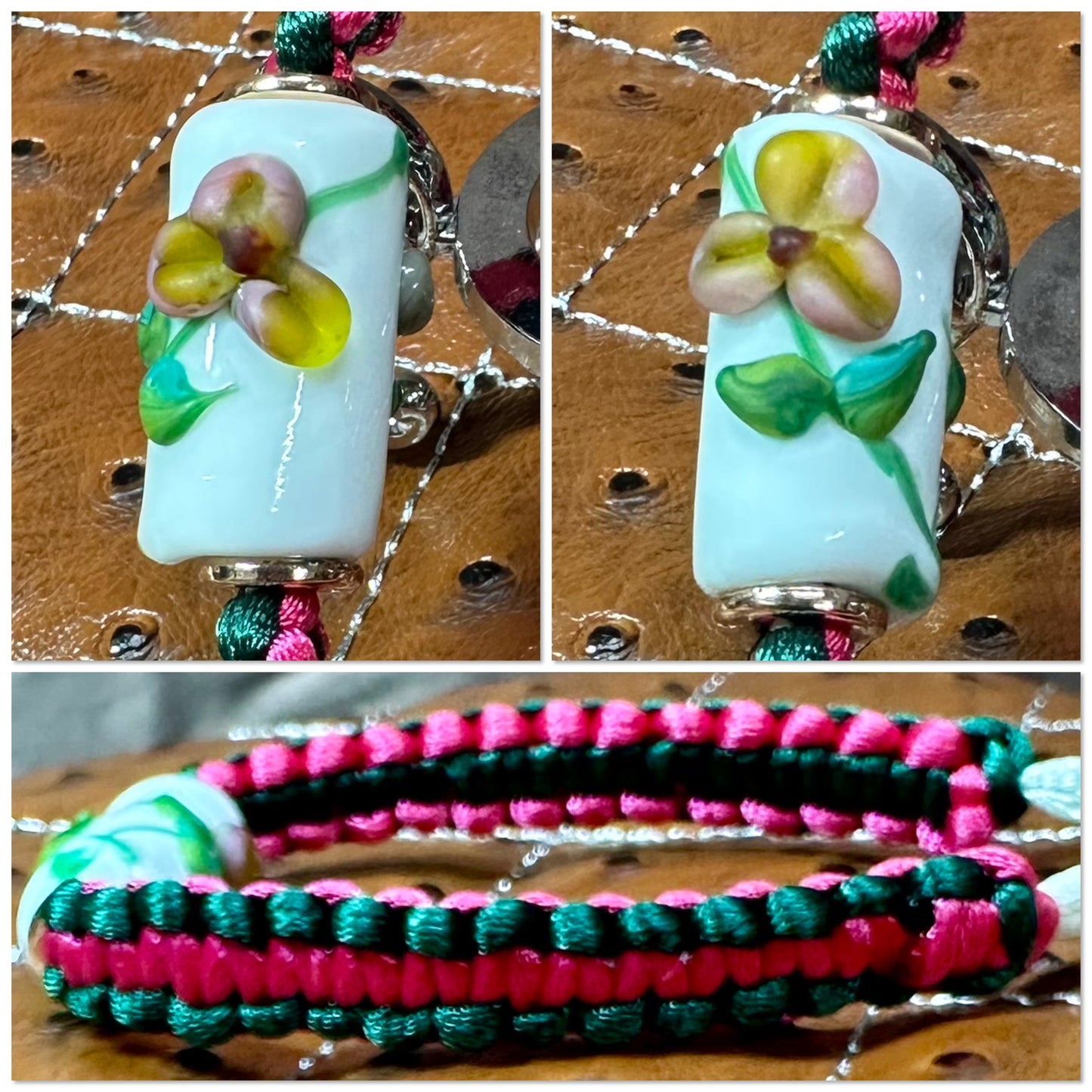 Pink & Yellow flowers on pink & green - Dr. Jen Jitsu