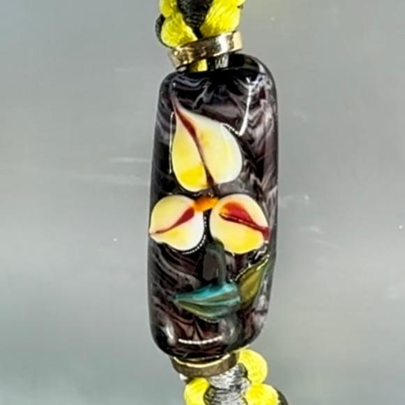 Yellow & red flower with gold bumblebees - Dr. Jen Jitsu