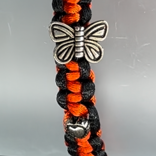 Red flower with silver butterflies - Dr. Jen Jitsu