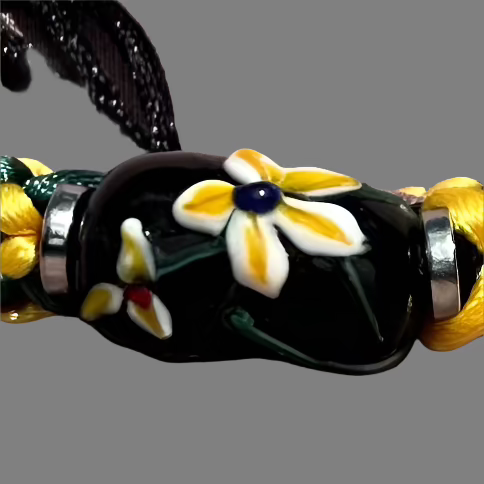 Yellow flowers on yellow & green cord - Dr. Jen Jitsu