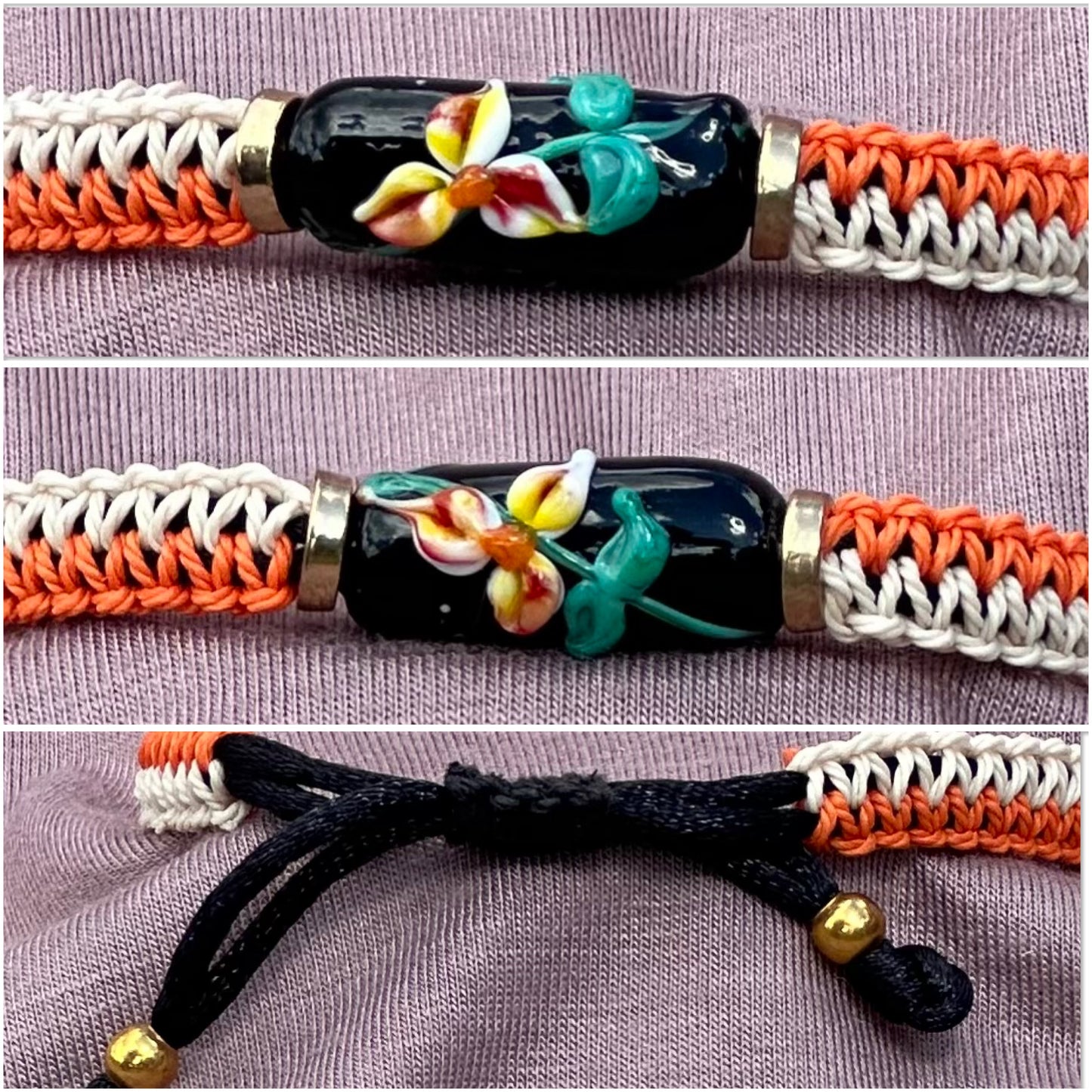 Yellow & orange flowers with a tan & orange cord - Dr. Jen Jitsu