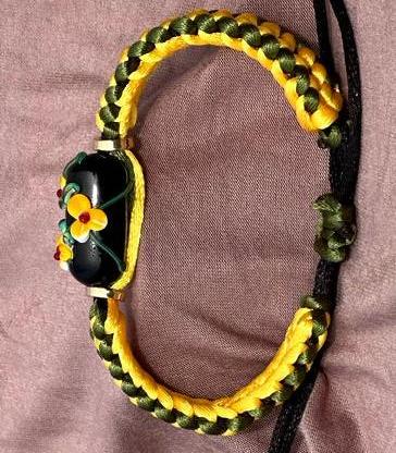 Yellow flowers on yellow & green cord - Dr. Jen Jitsu