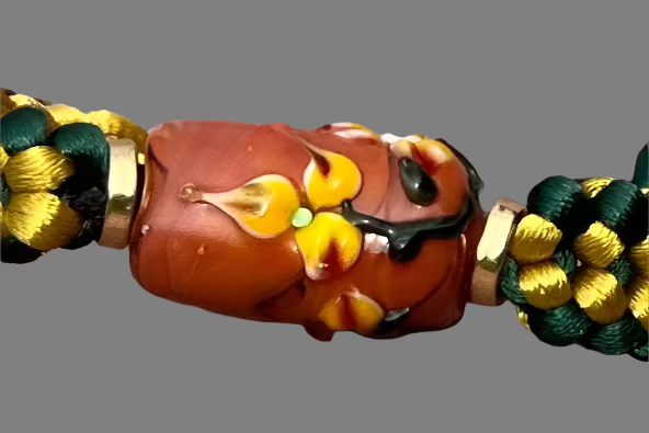 Yellow flowers on yellow & green cord - Dr. Jen Jitsu