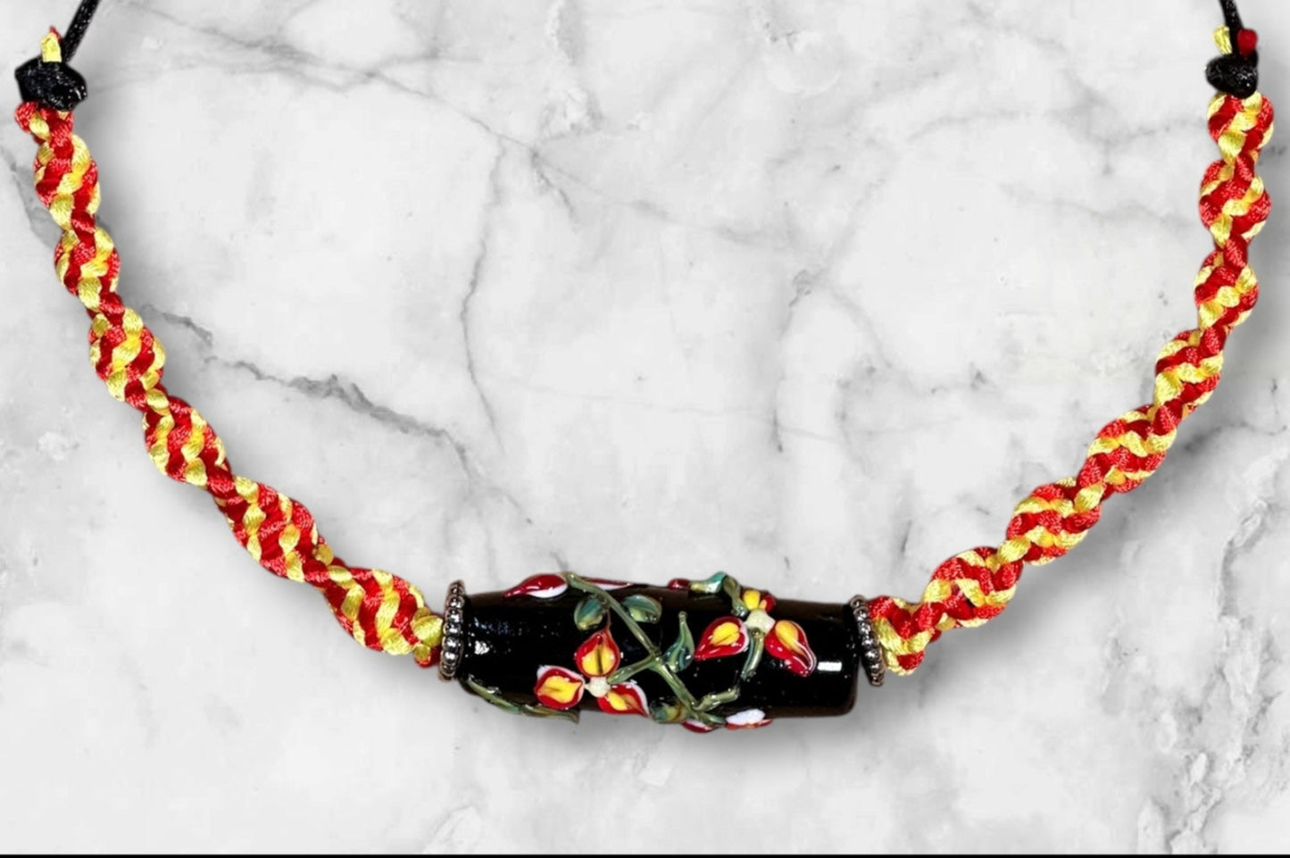 Red & Yellow flower necklace
