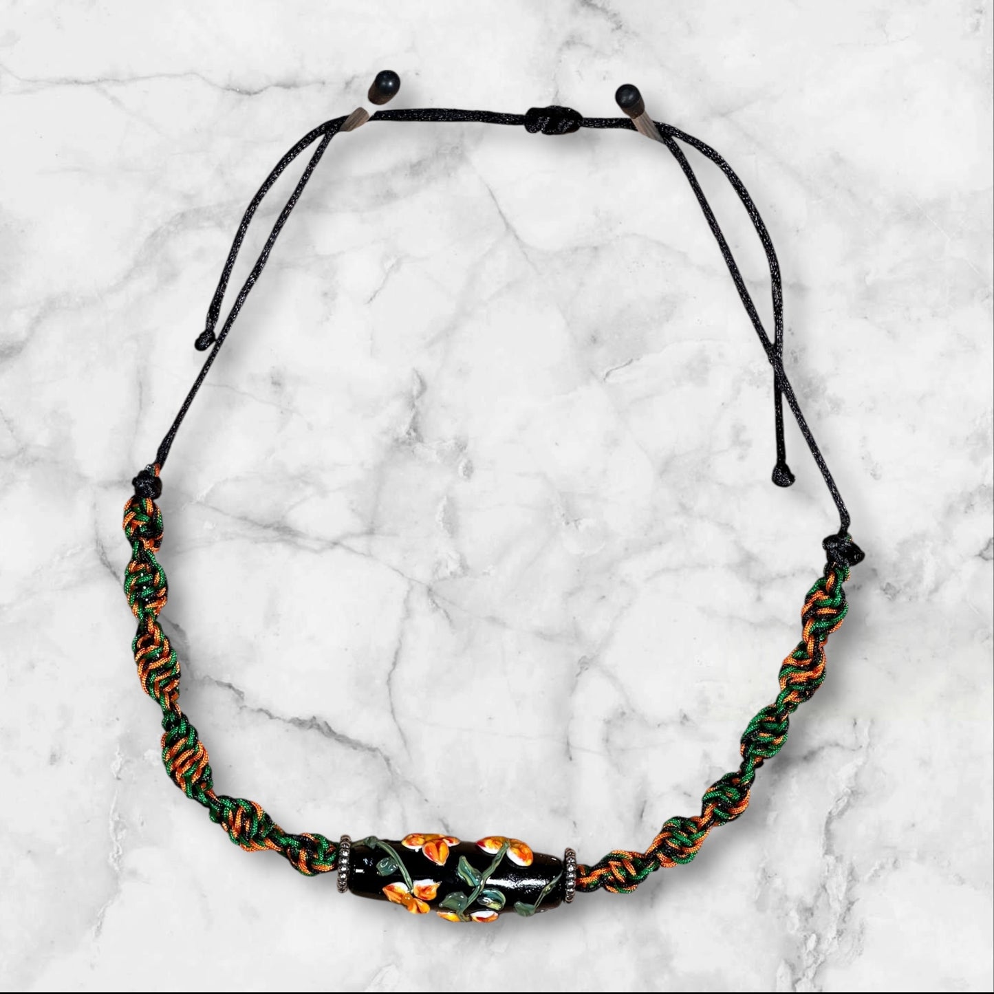 Orange & Red flower necklace