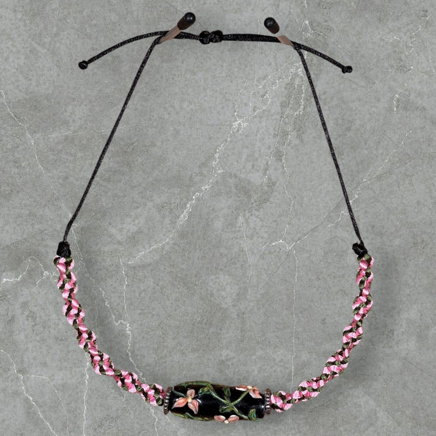 Pink flower necklace