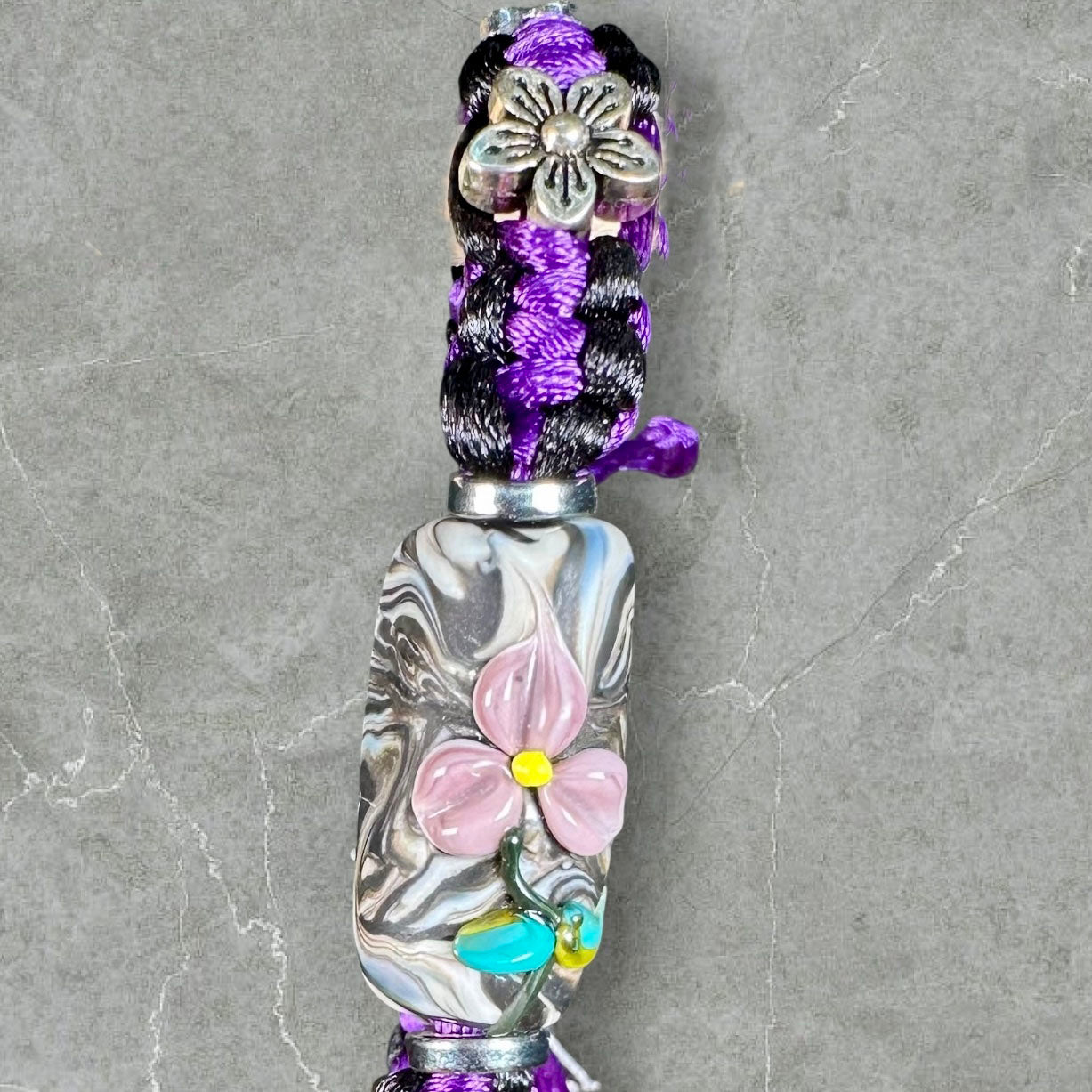 Lilac flower with silver charms
