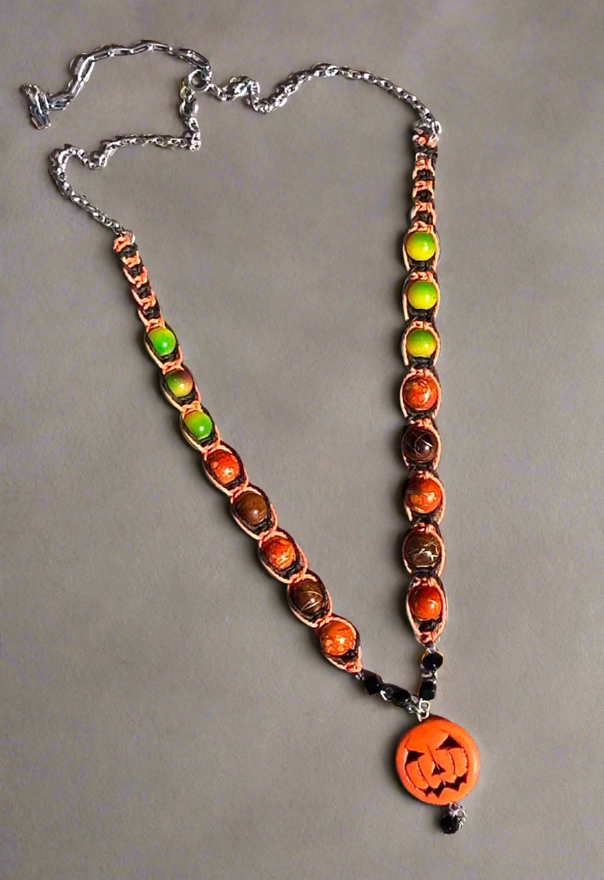 Halloween Themed Necklace with Various Beads