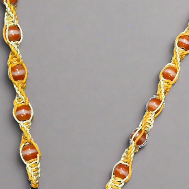 Halloween Themed Necklace with Orange & Ivory Beads