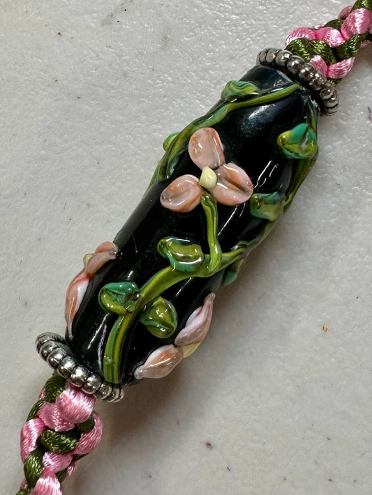 Pink flower necklace