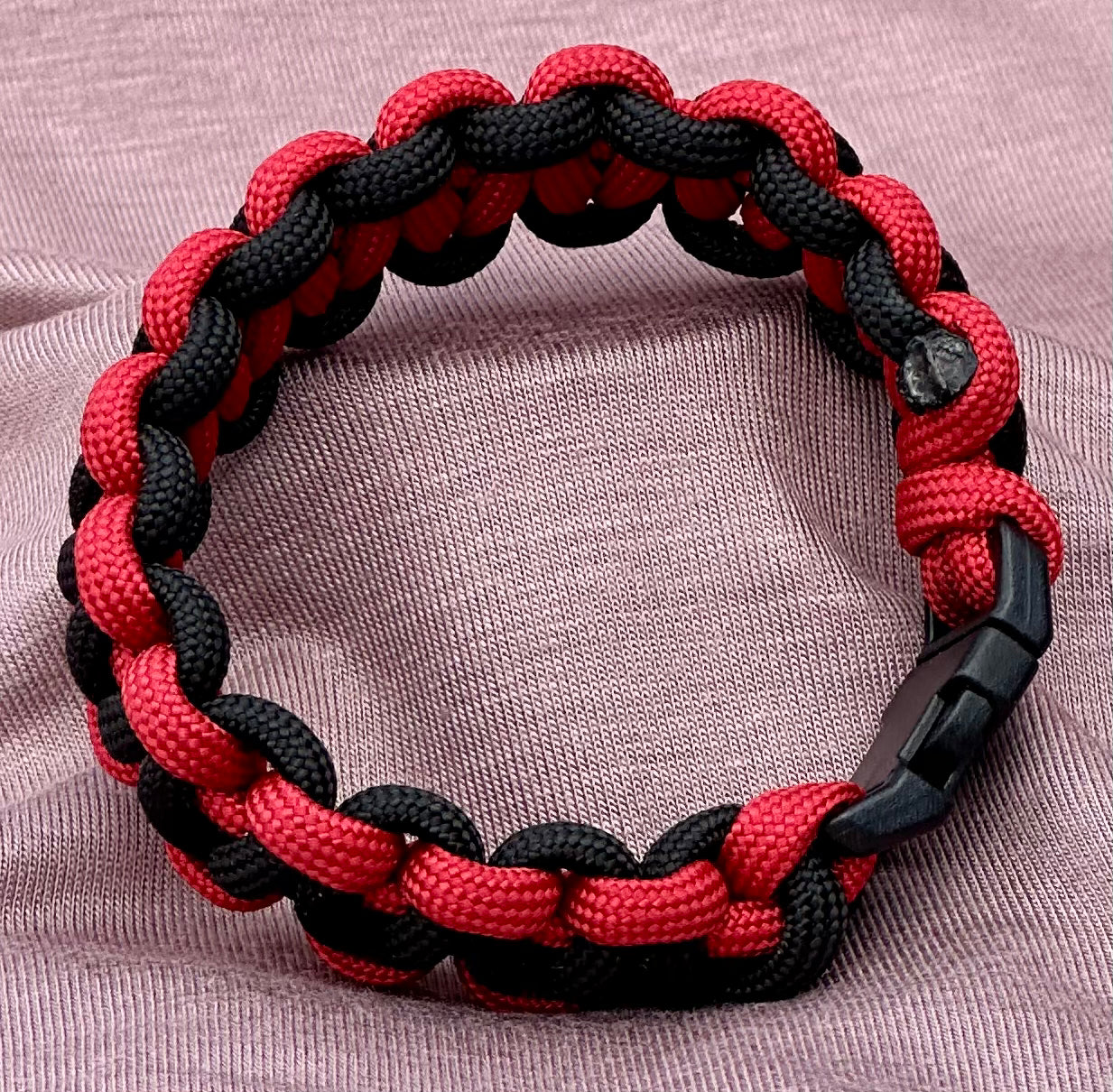 Paracord Bracelet of Red & Black