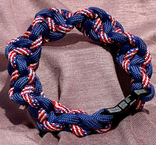 Paracord Bracelet Twisted with Patriot & Blue Cord