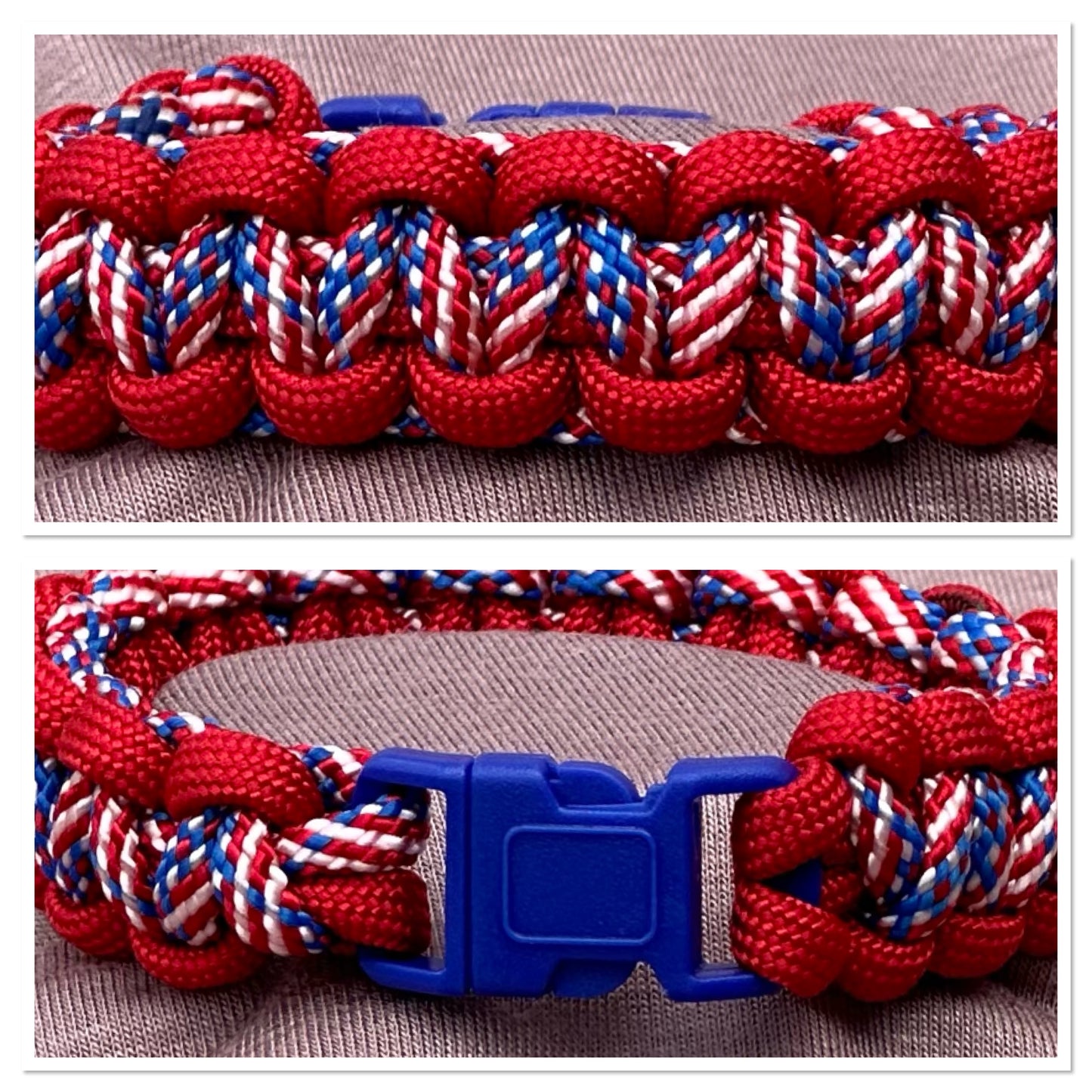 Paracord Bracelet of Patriot & Red Cord