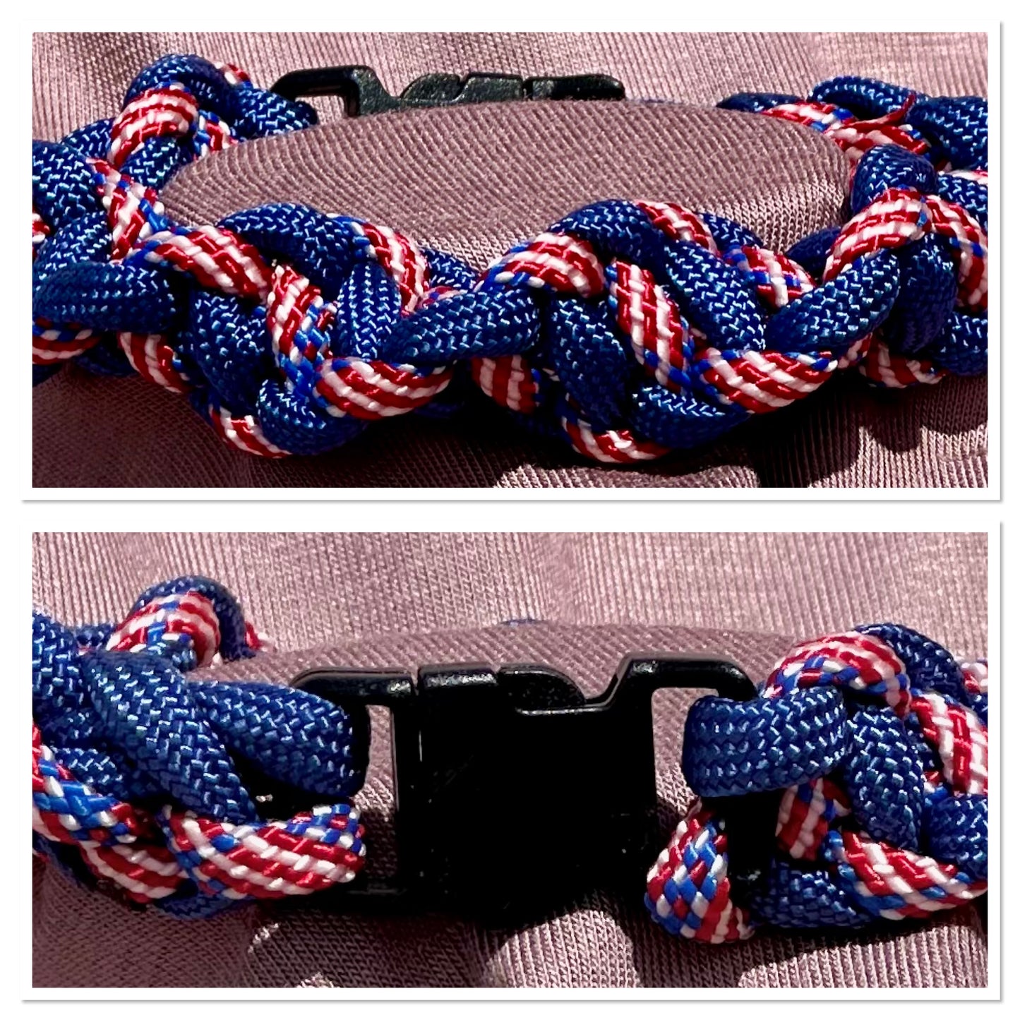 Paracord Bracelet Twisted with Patriot & Blue Cord