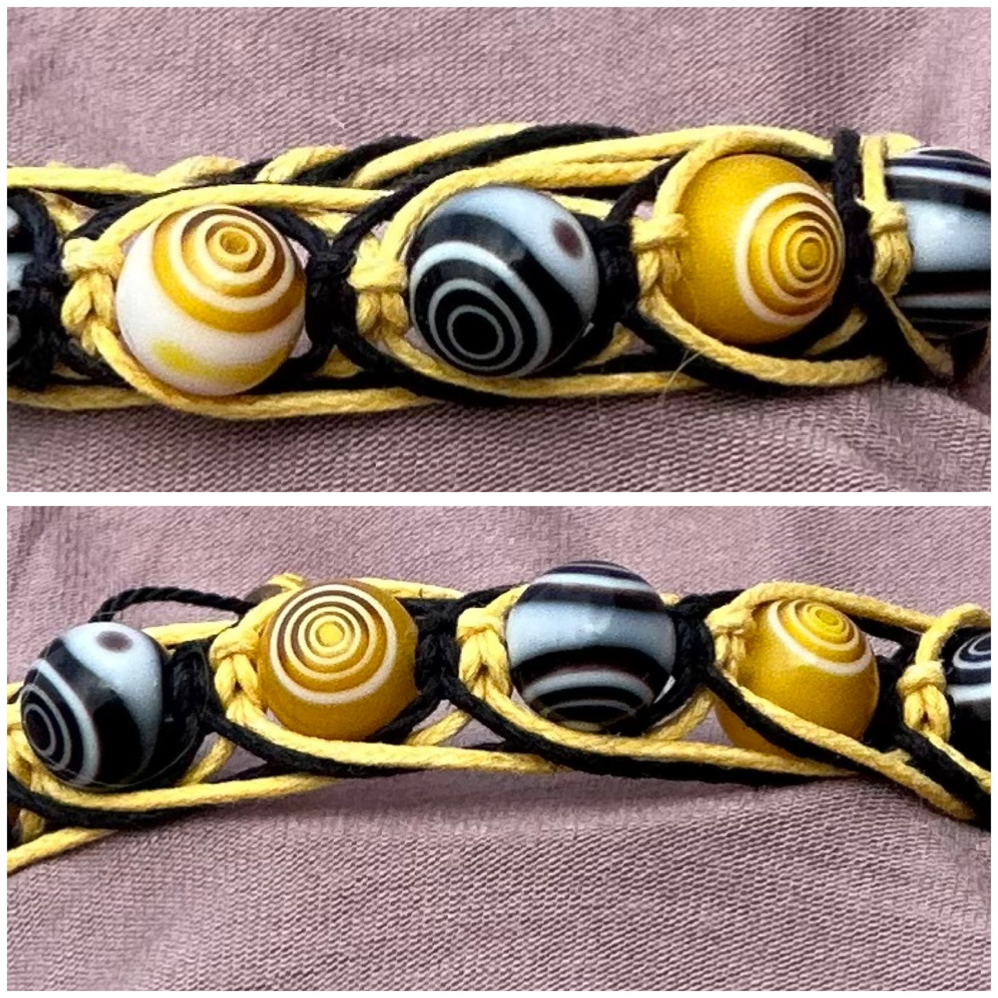 Bracelet featuring hypnotic motifs