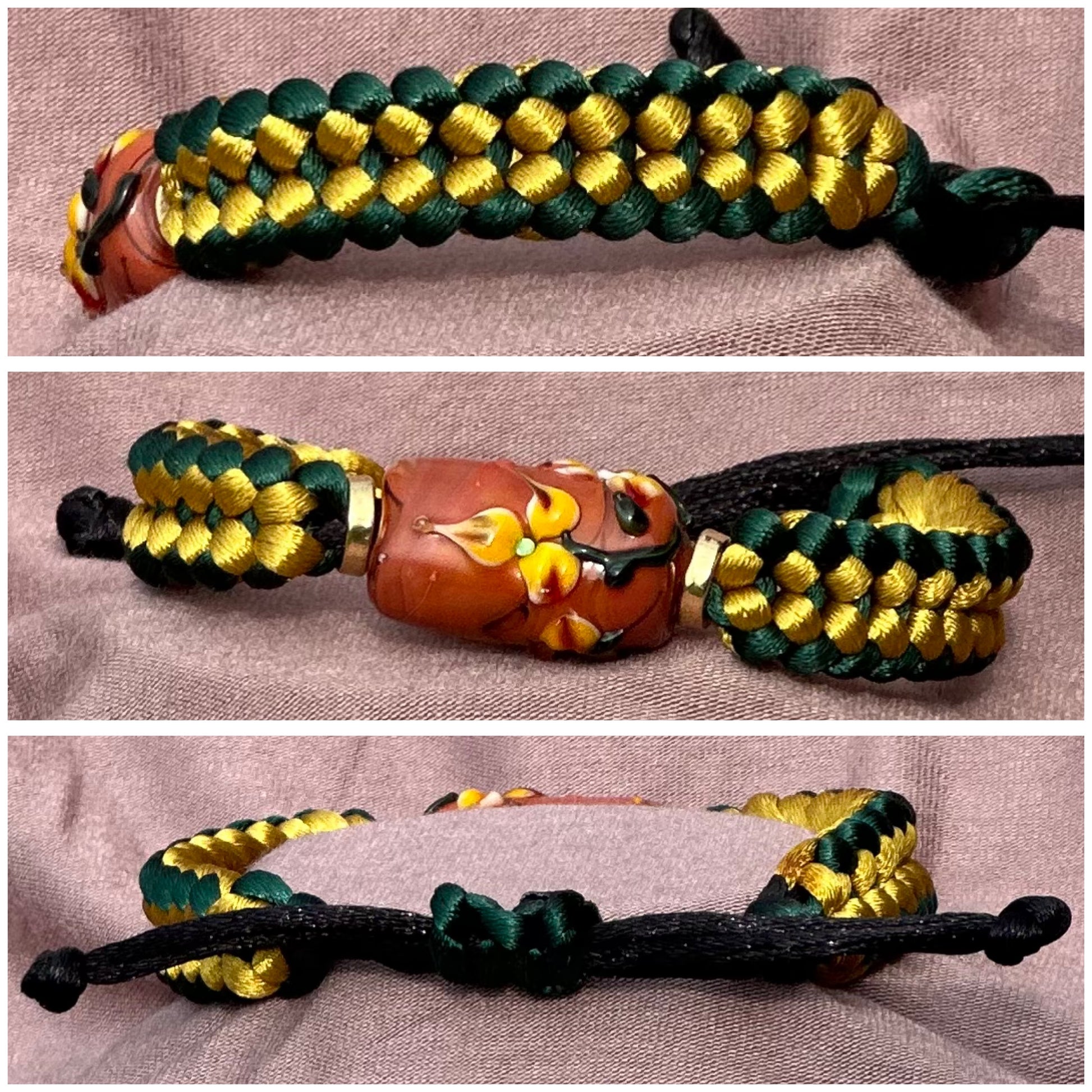 Yellow flowers on yellow & green cord - Dr. Jen Jitsu