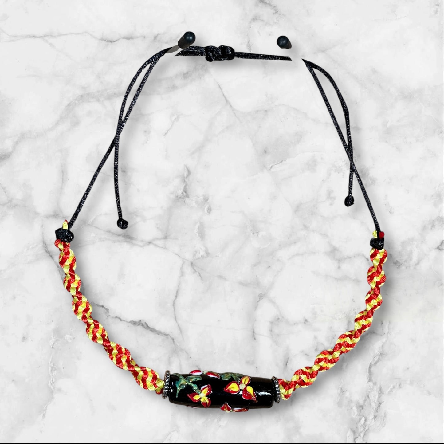 Red & Yellow flower necklace