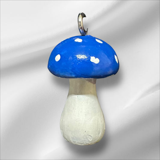 Blue and off-white mushroom