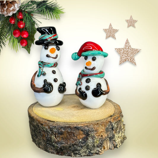 Cute Snow Couple Figurines