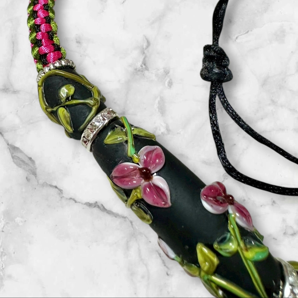 Pink flower necklace