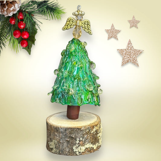 Miniature Christmas Tree with a Golden Angel 2