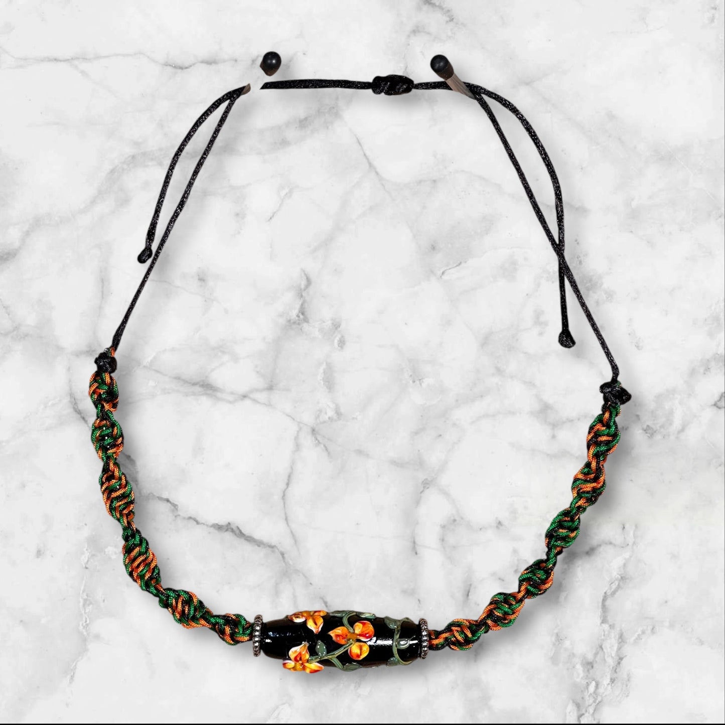 Orange & Red flower necklace