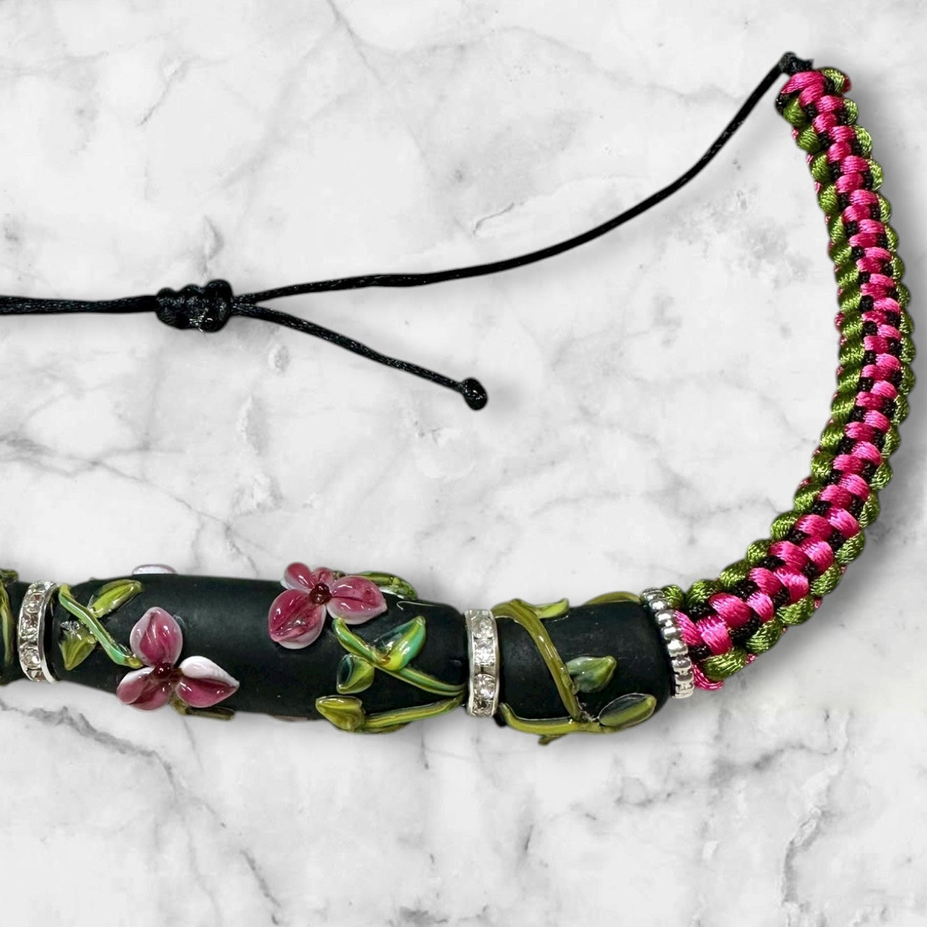 Pink flower necklace