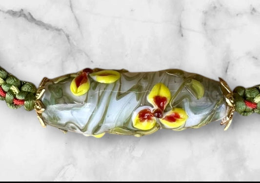 Yellow and red flower necklace