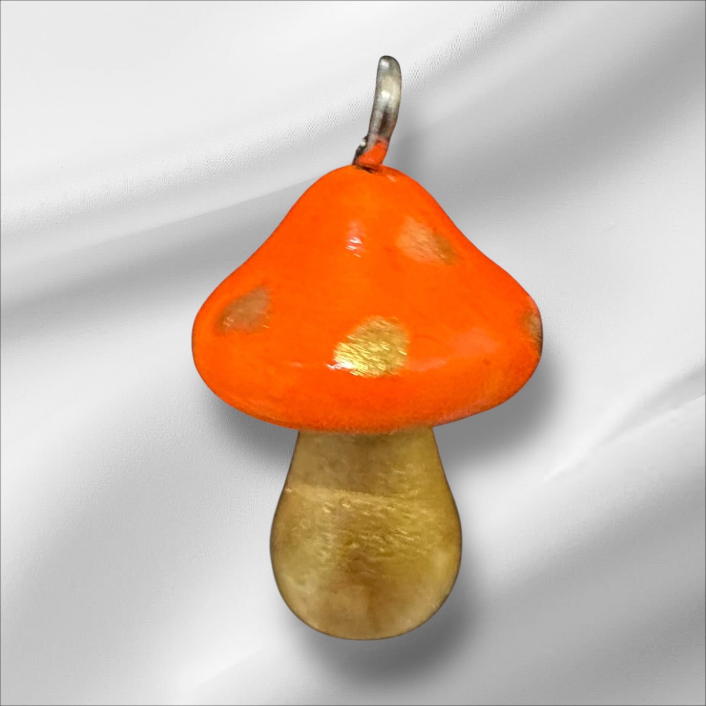 Neon orange and metallic gold mushroom