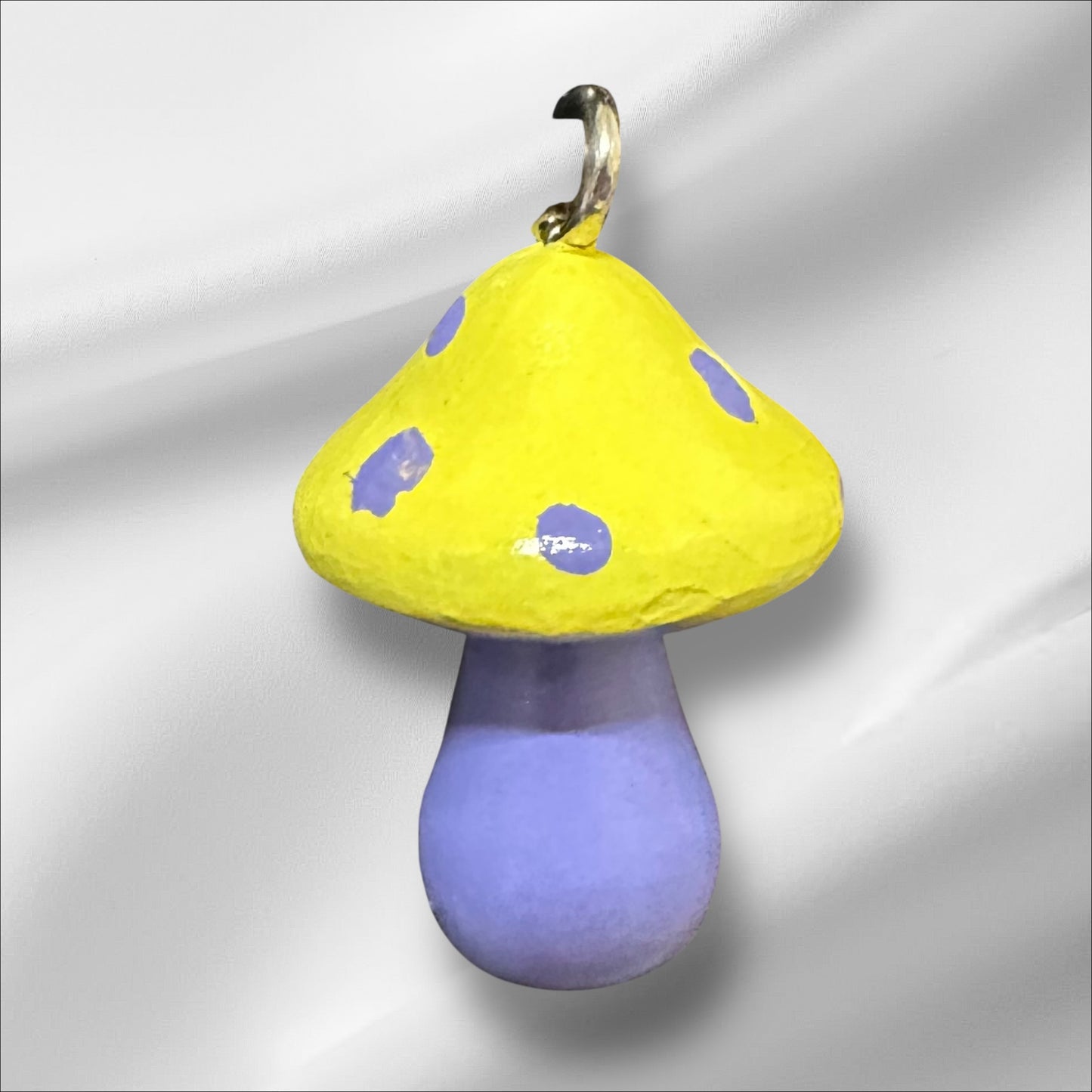 Bright yellow and light purple mushroom