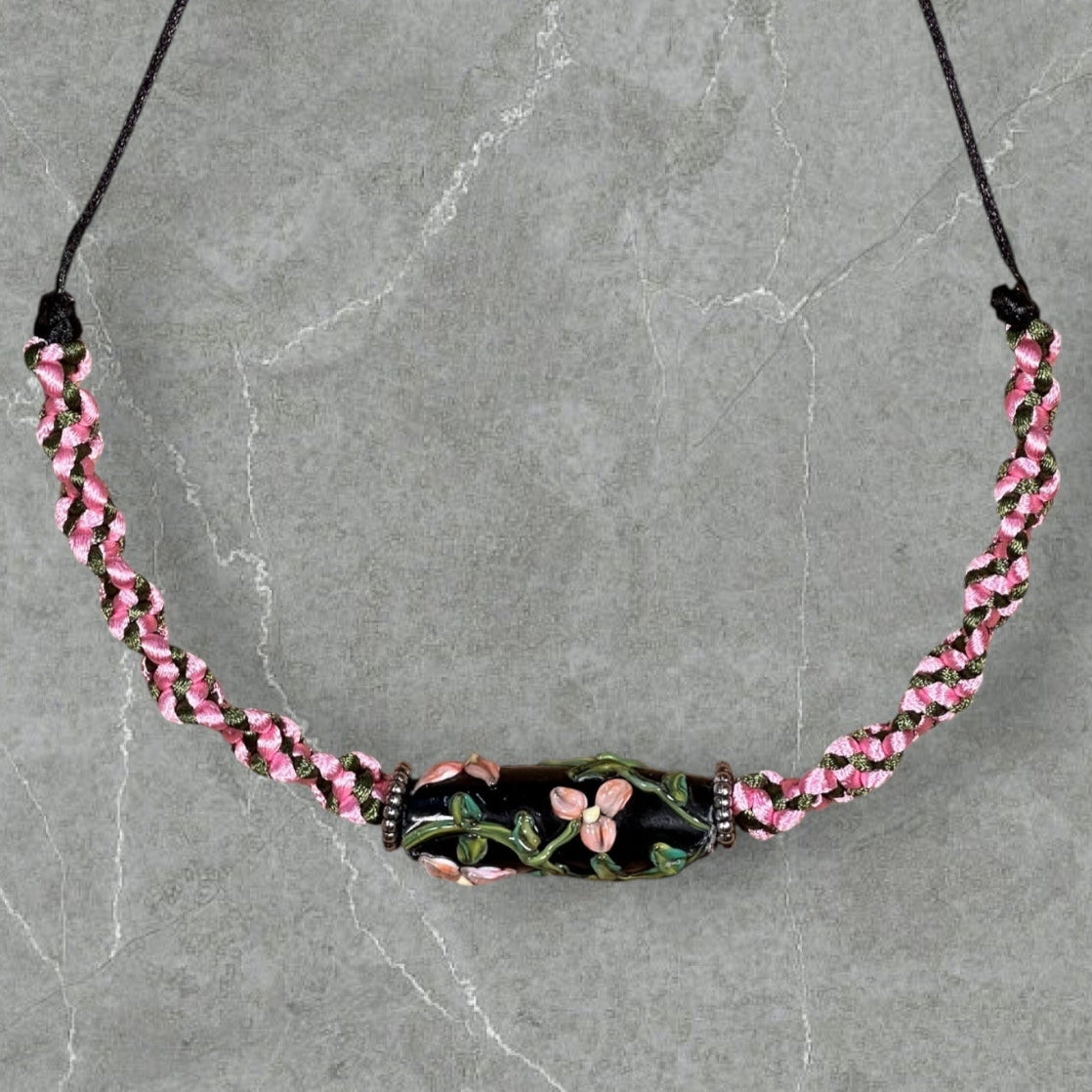 Pink flower necklace