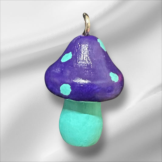 Purple and sea green mushroom