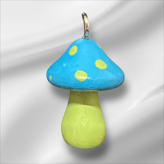 Turquoise and light green mushroom