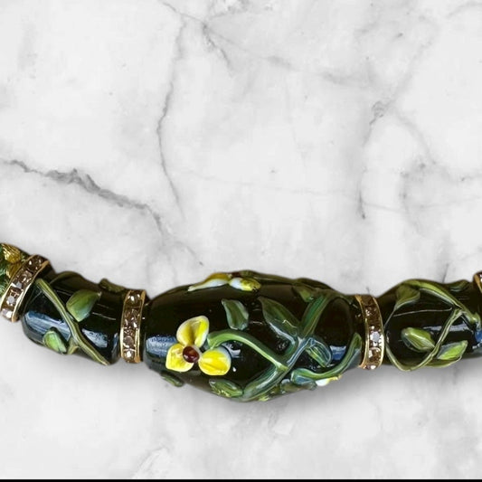 Yellow flower necklace