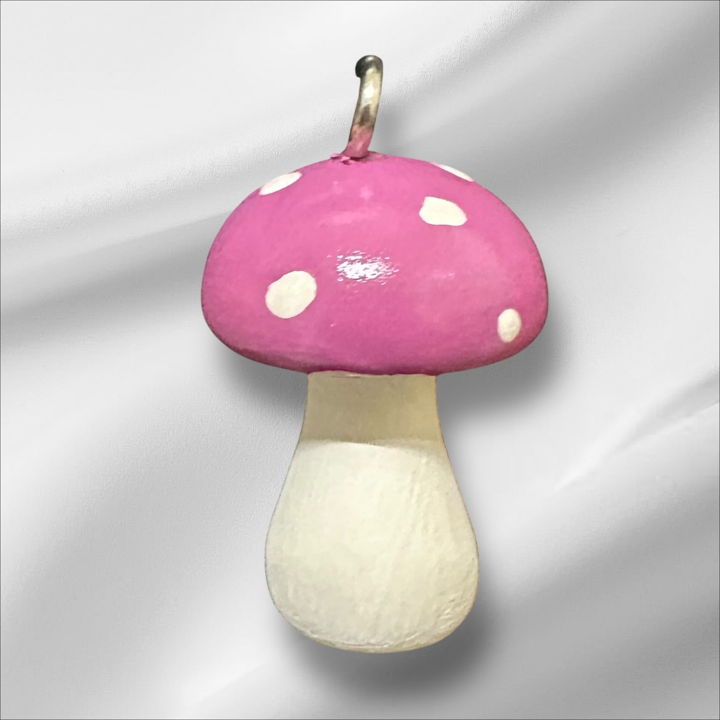 Magenta and off-white mushroom