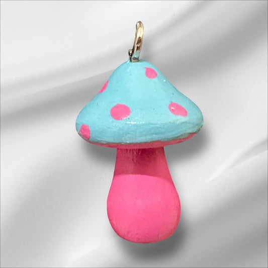 Sky blue and bright pink mushroom