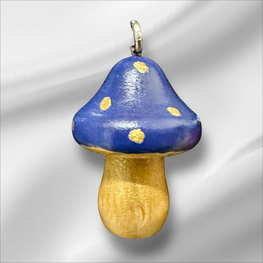 Navy and metallic gold mushroom