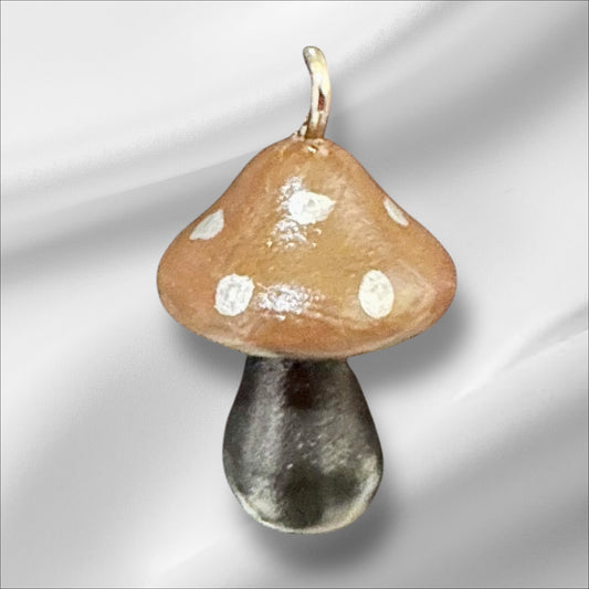 Brown with metallic silver mushroom