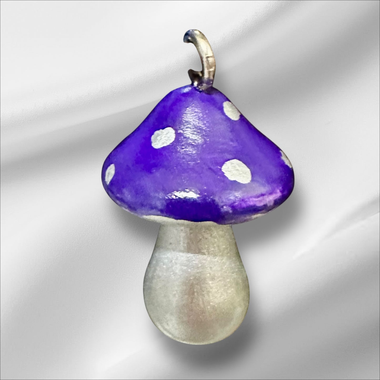 Deep purple with metallic silver mushroom