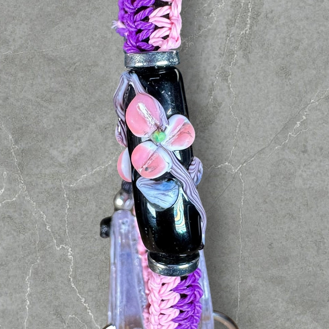 Pink flowers with pink & purple cord