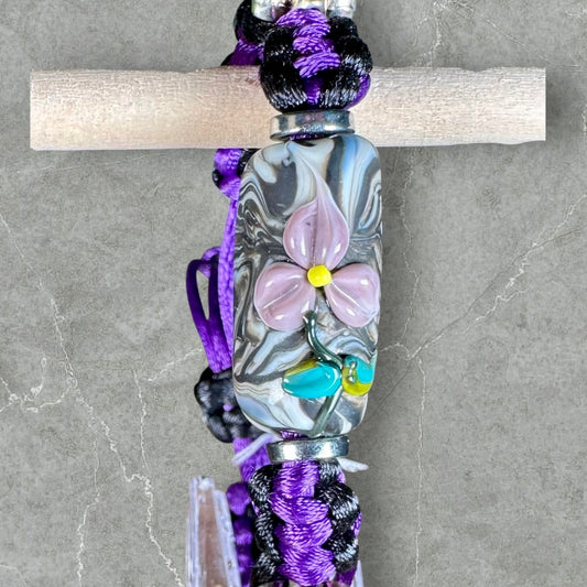 Lilac flower with silver charms