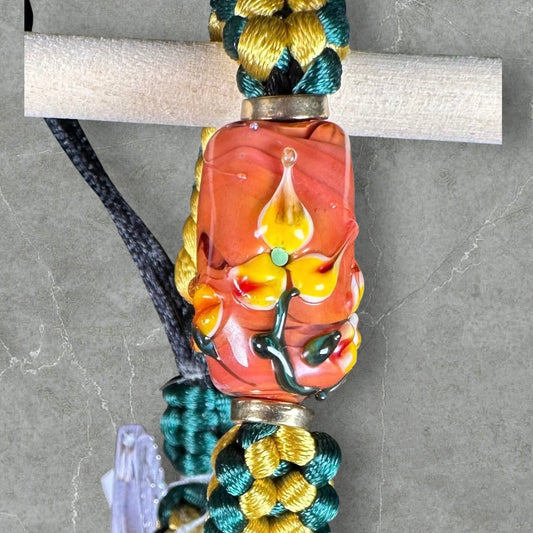 Yellow flowers on yellow & green cord
