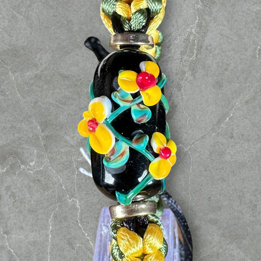 Yellow flowers on yellow & green cord