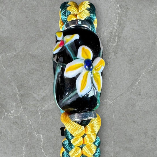 Yellow flowers on yellow & green cord